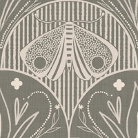 Boho Art Nouveau Butterfly Taupe Grey papel de parede