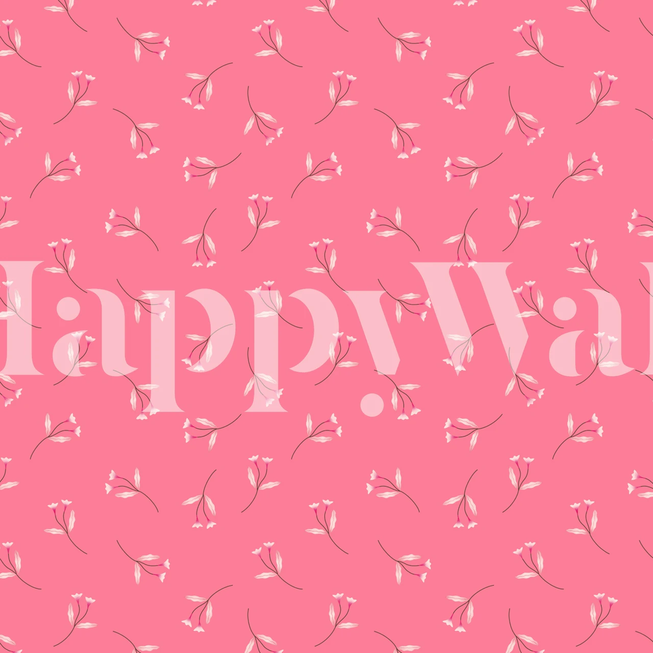 Pressed Posies Retro Pink wallpaper pattern