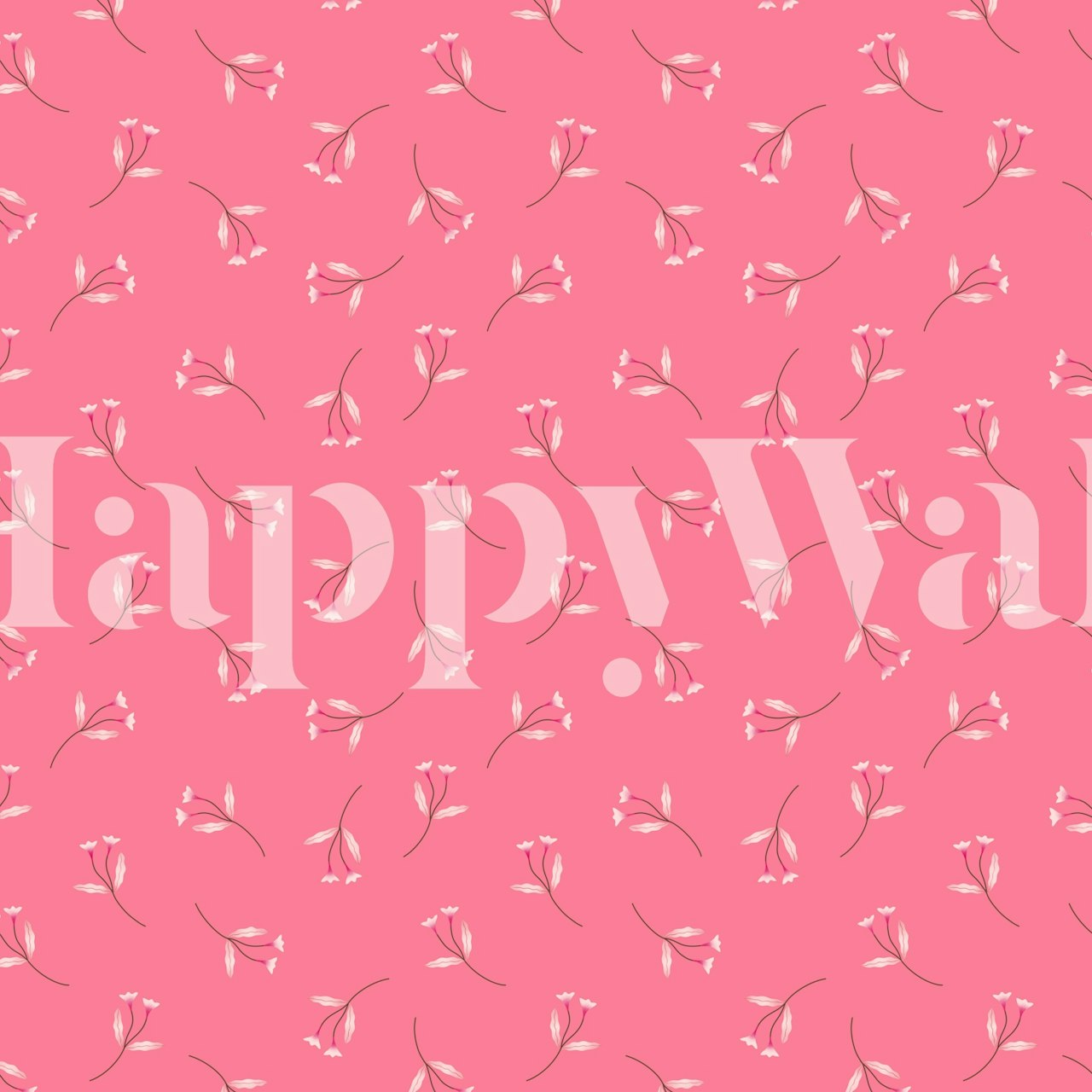 Pressed Posies Retro Pink tapetmönster