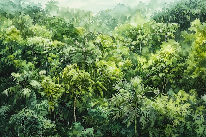 Lush Green Tropical Jungle Wallpaper