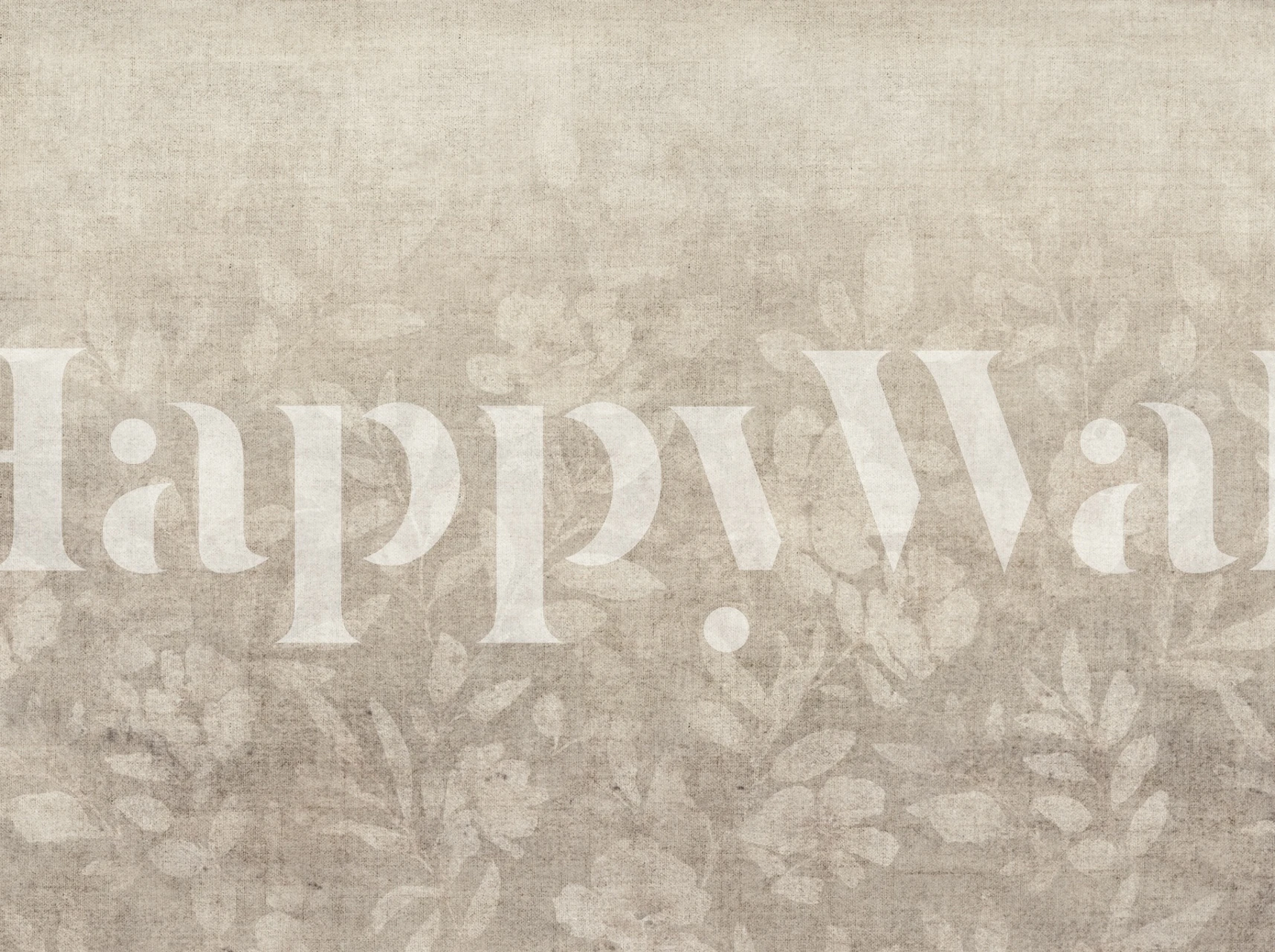 Subtle blooms neutral beige brown wallpaper in a room