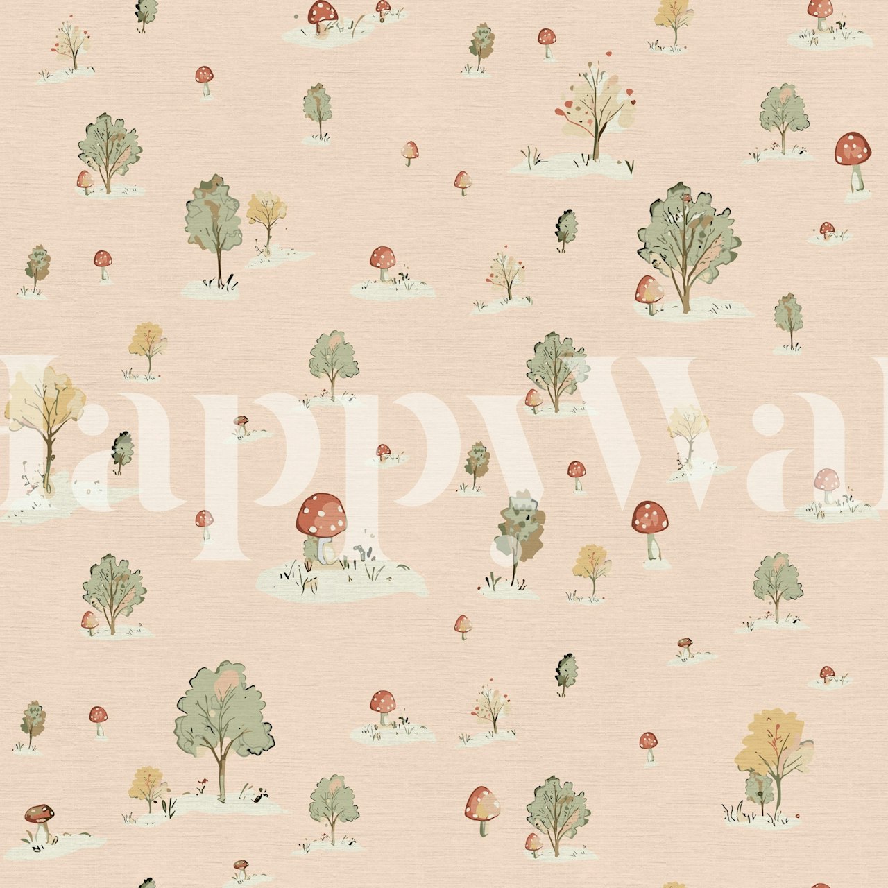Whimsical landscape wallpaper for children's room