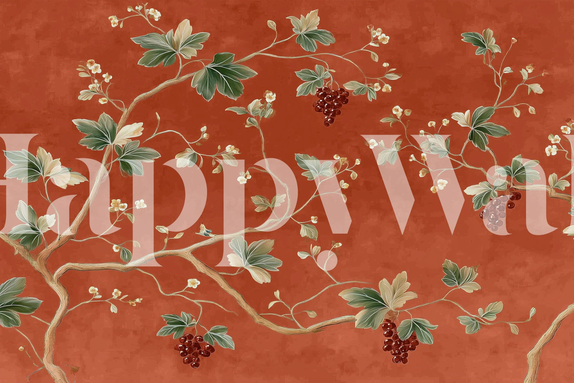 Papel pintado Elegant Grape Vine en una habitación