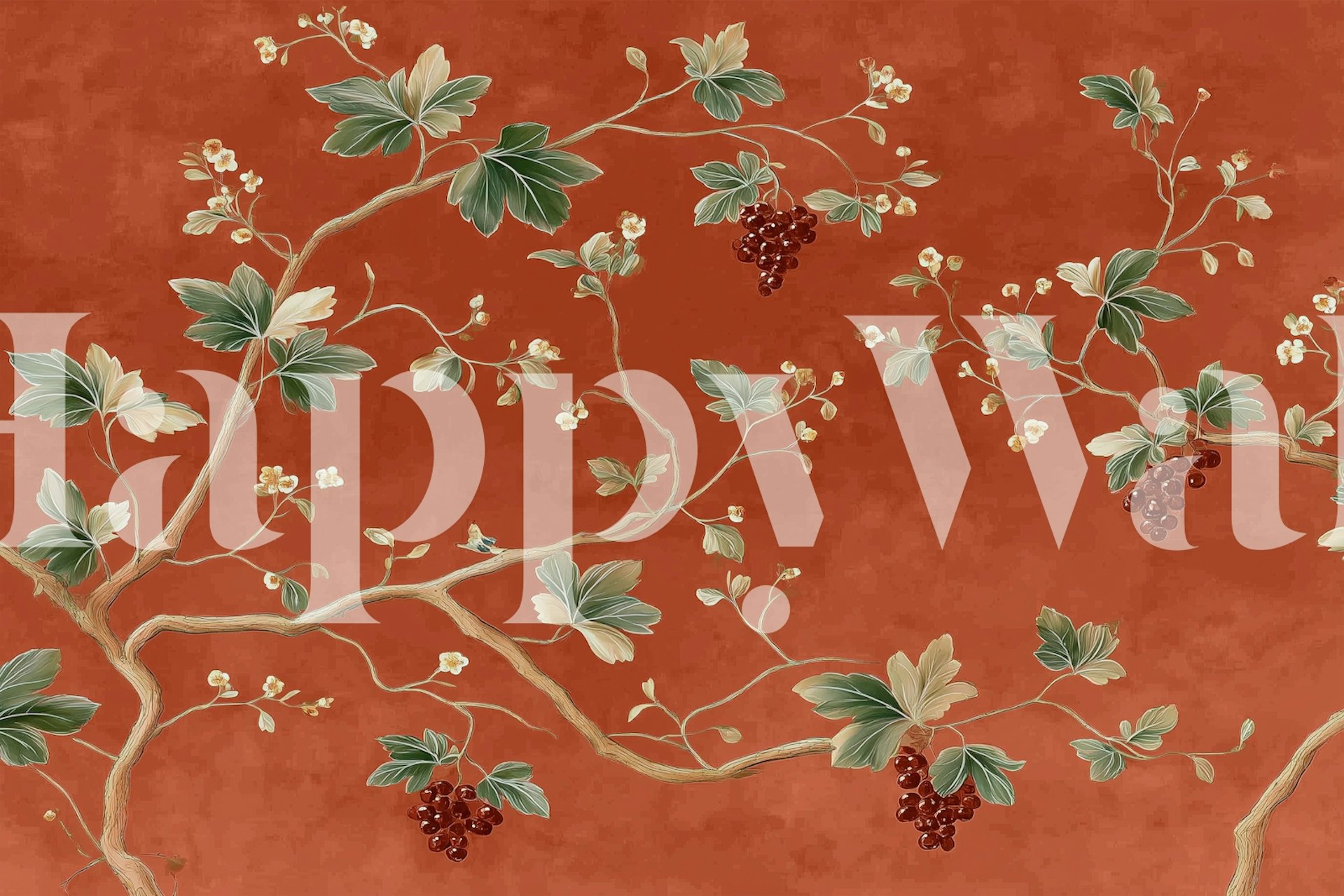 Papel pintado Elegant Grape Vine en una habitación