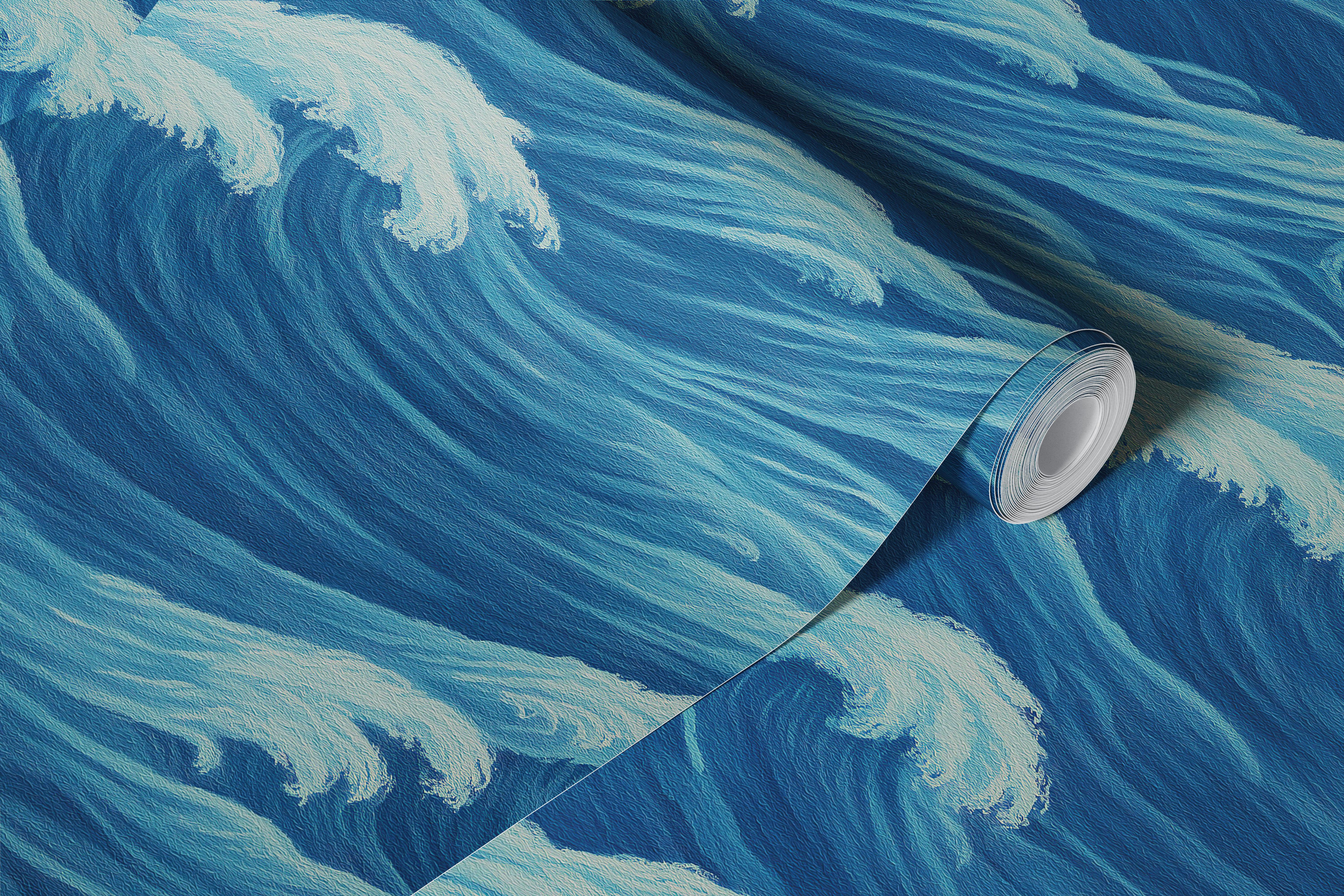 Σχέδιο ταπετσαρίας Dynamic Ocean Wave σε μία δωμάτιο