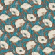 Vintage Poppy in cream teal blue rust