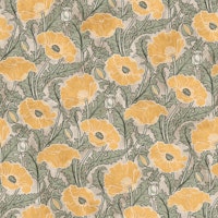 Vintage Poppy in mustard sage beige cream papel pintado