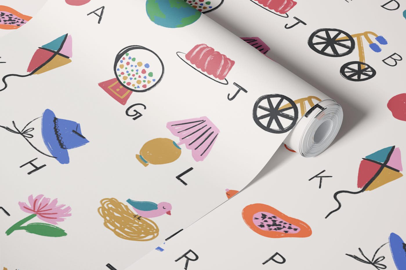 Alphabets colorful letters playful wallpaper roll