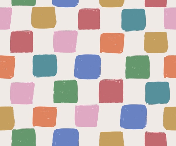 Rainbow multicolor checkerboard handdrawn