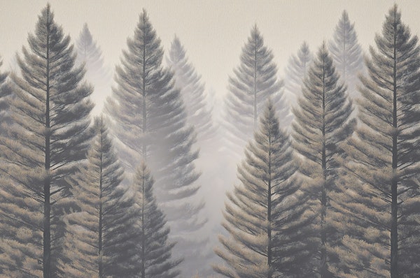 Pine Trees in the Mist