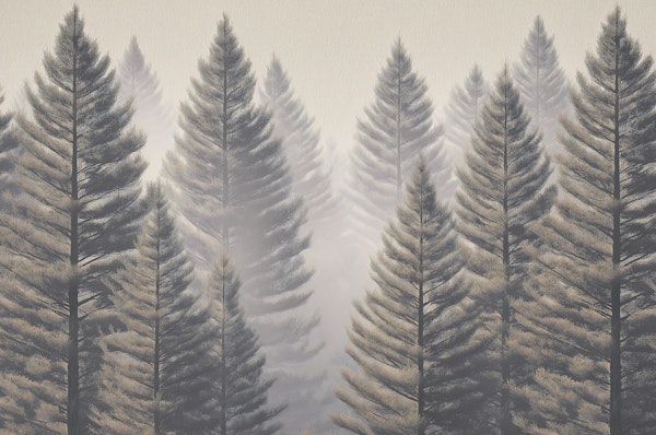 Pine Trees in the Mist