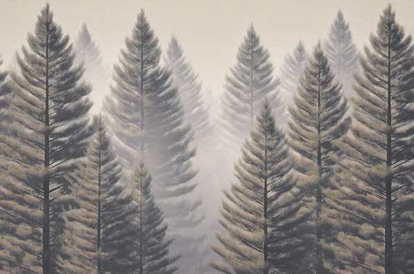 Pine Trees in the Mist