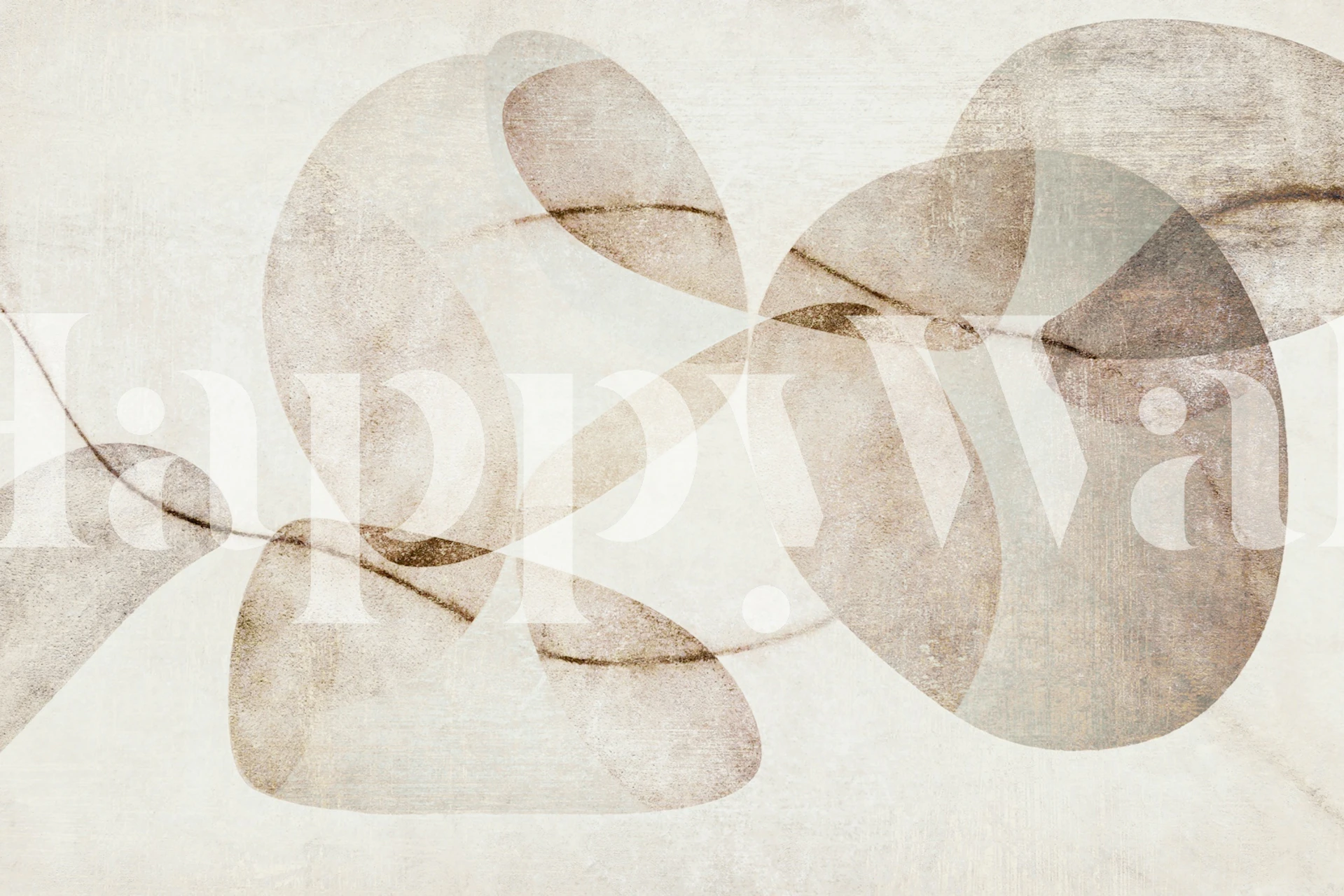 Abstract shapes with soft beige and light brown tones wallpaper