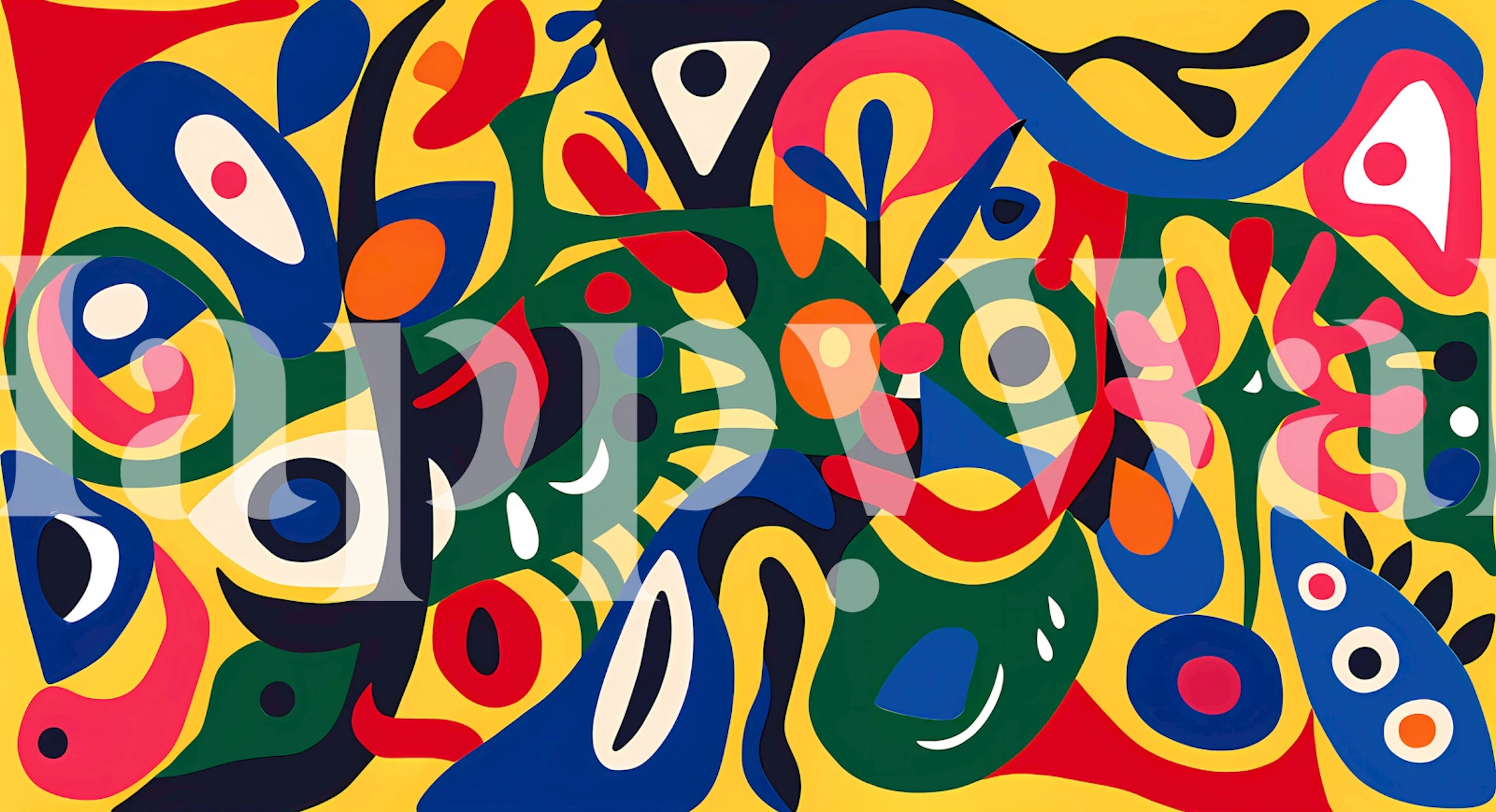 Papier peint Energetic Shape Dance dans un salon