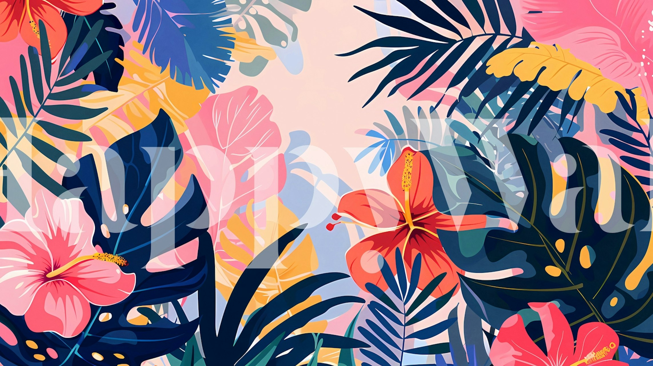 Colorful Flora Paradise em um quarto