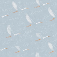 White flying birds on pastel baby blue - L wallpaper