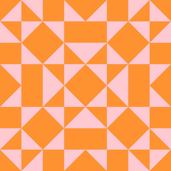 Art Deco Diamond - Pink and Orange