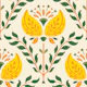 Bella - Whimsical Floral - Yellow Green