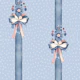 Sweet Blue Ribbons bows and flowers on blue
