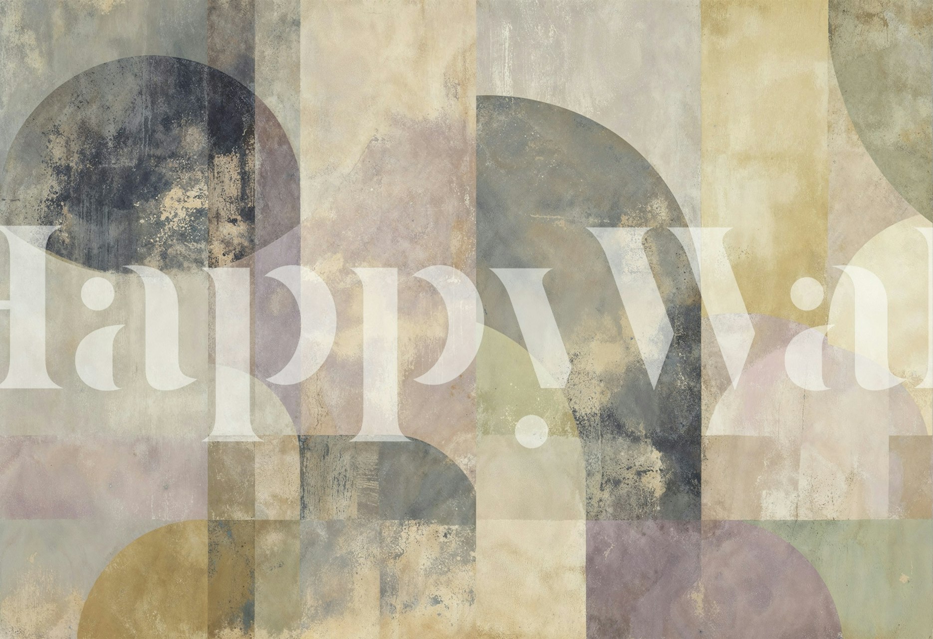 Tapeta Soft Geometric Serenity v pokoji