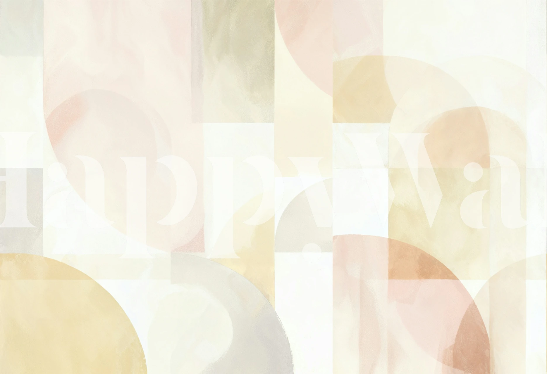 Carta da parati Soft Geometric Harmony in una stanza