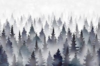 Mystical Pine Forest blue tapet