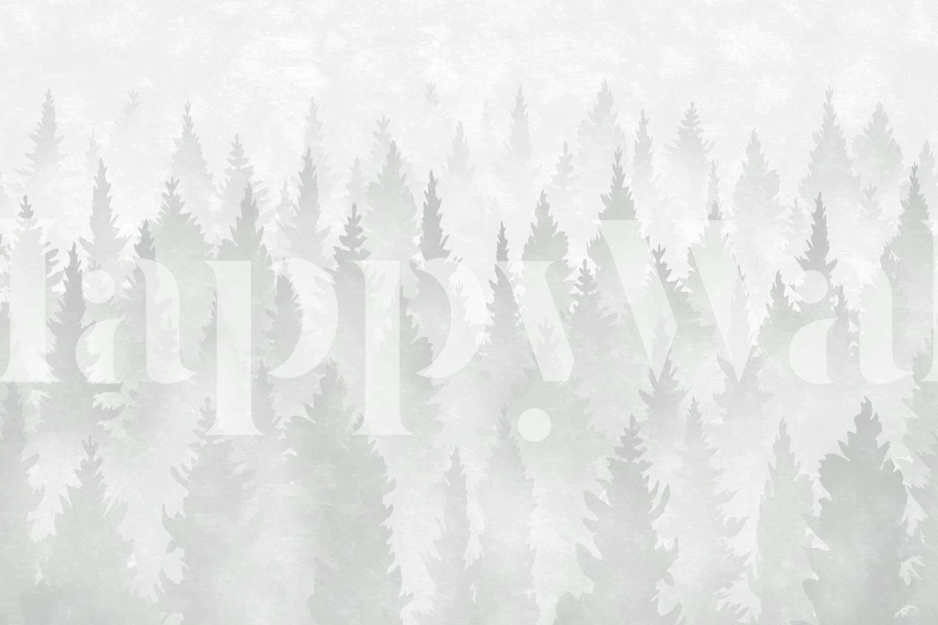 Gray forest trees silhouette wallpaper with misty background