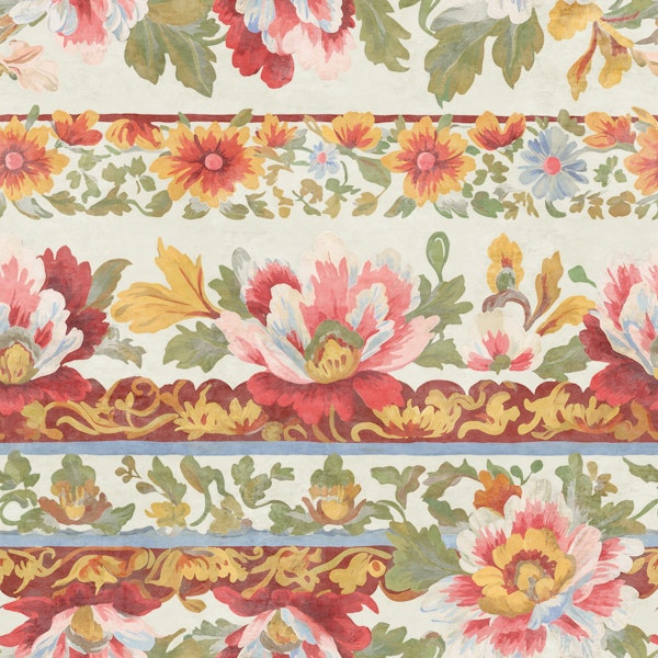 Heritage Flower Tapestry on White
