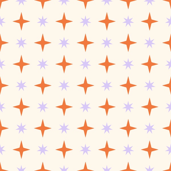 Minimal Orange and Lavander Stars Pattern