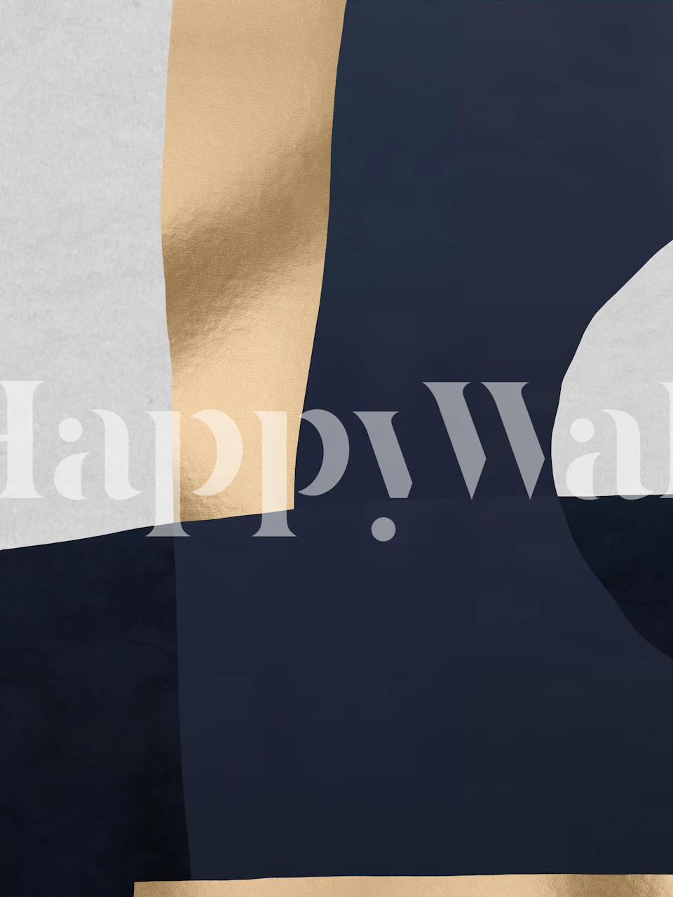 Geometric shapes in gold and navy colors wallpaper