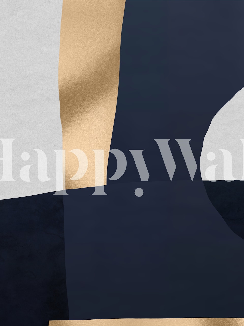 Geometric shapes in gold and navy colors wallpaper