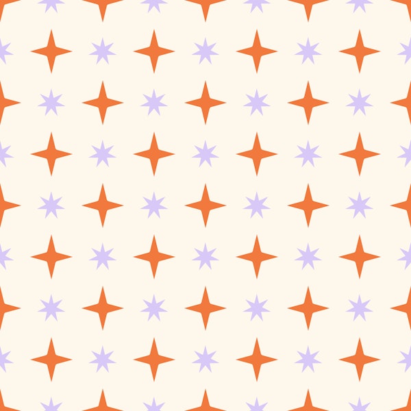 Minimal Orange and Lavander Stars