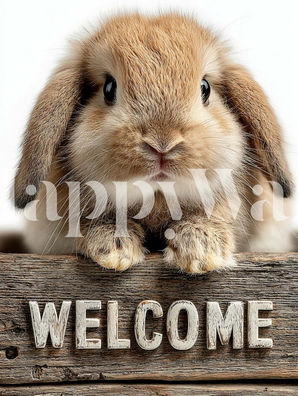 Adorable Bunny Greeting-seinäkoriste huoneessa
