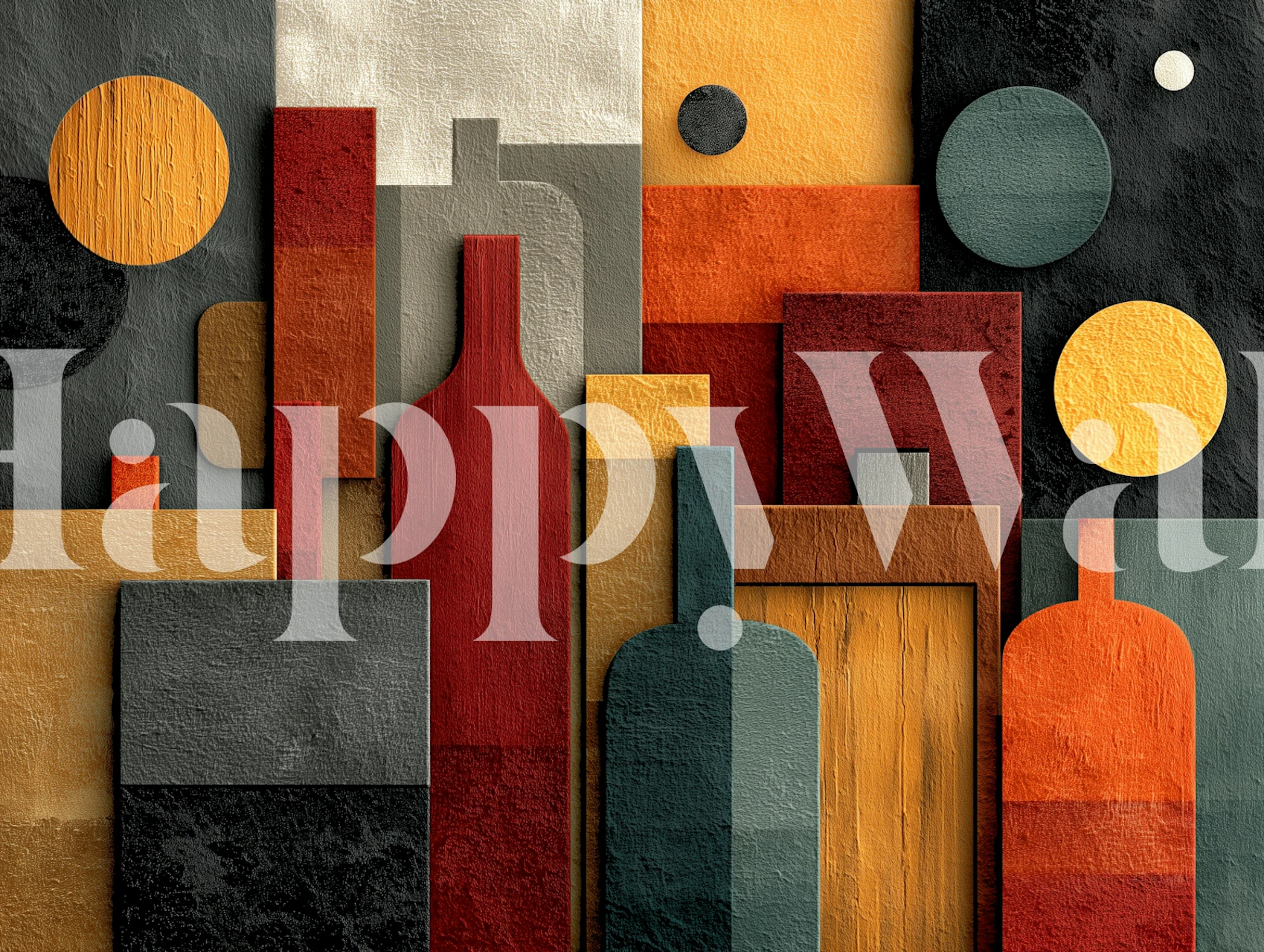 Textured abstract wallpaper in a room