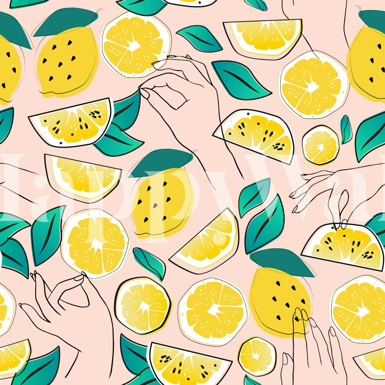 In Lemons We Trust σχέδιο ταπετσαρίας σε ένα δωμάτιο