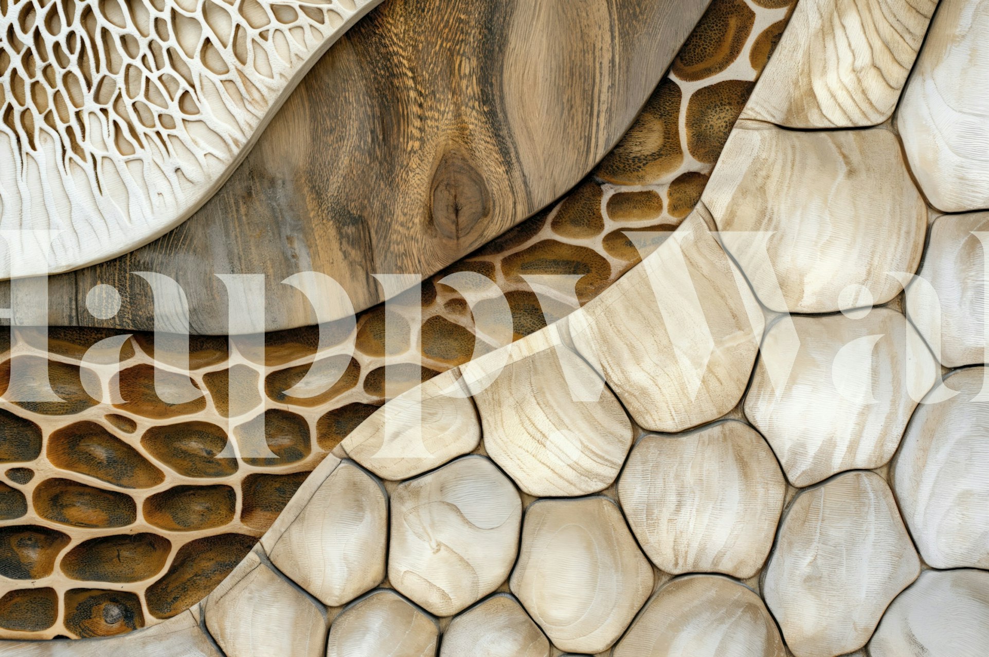 Rustic Harmony Cozy Collage wallpaper in a room