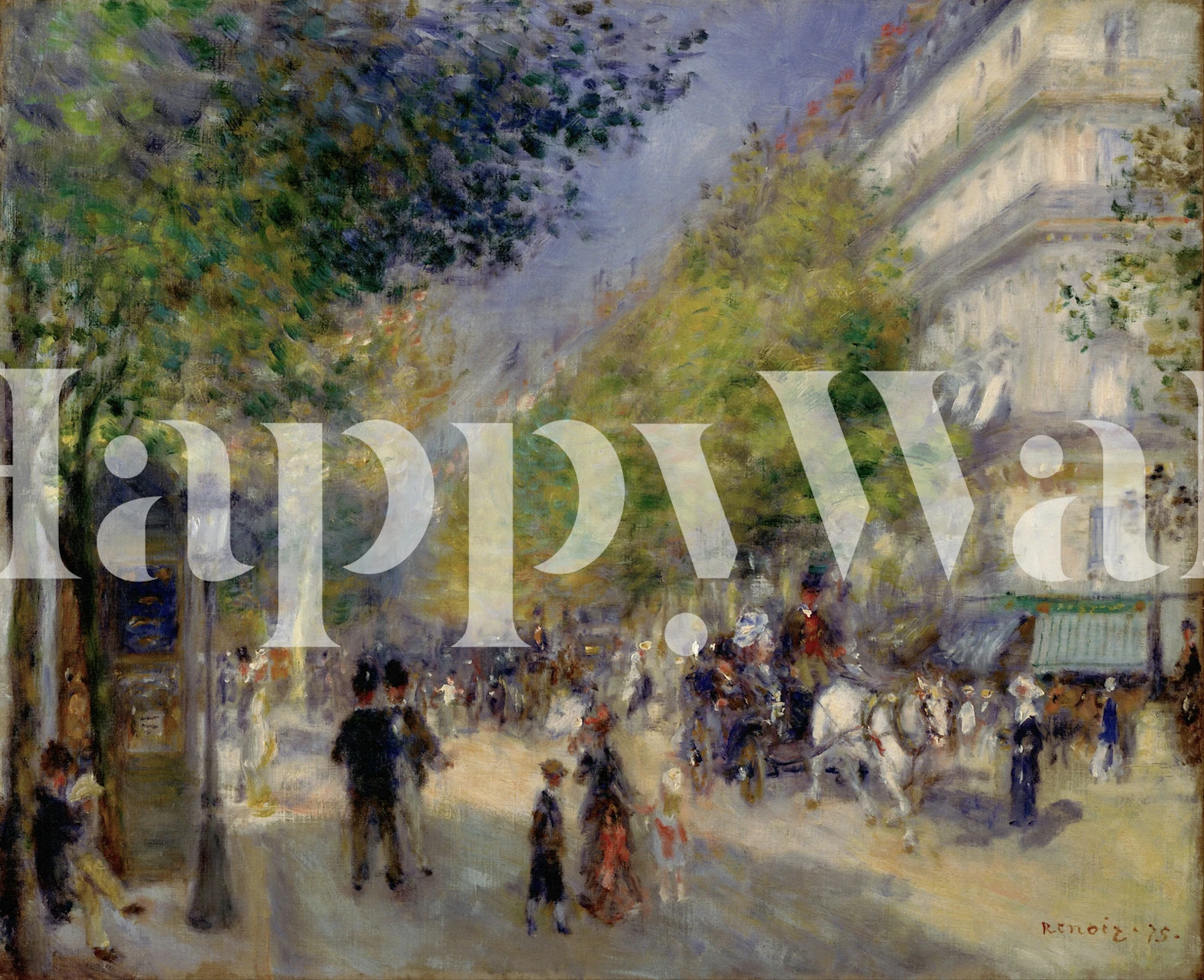 19th century Paris Impressionist art wallpaper in a room