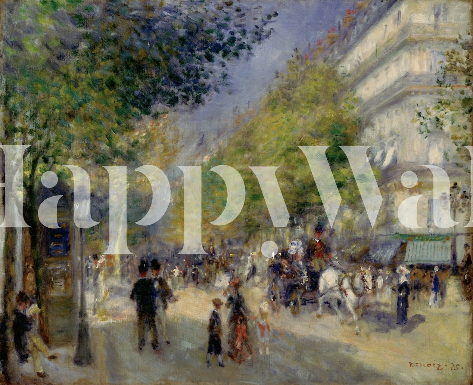 19th Century Paris Impressionist Art-tapetti huoneessa