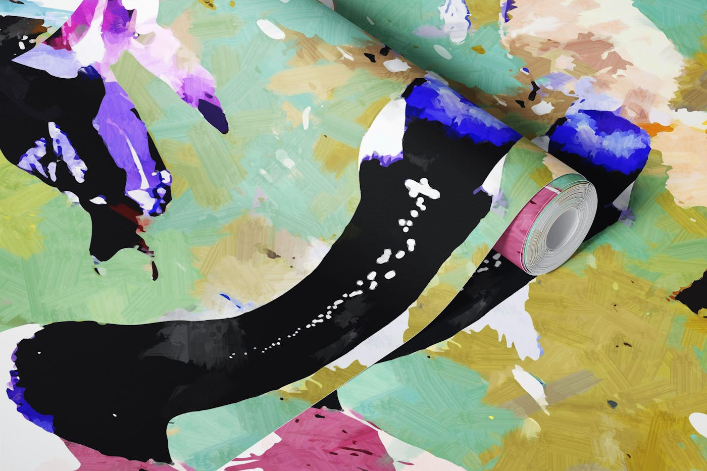 Ducks In The Moonlit Pond wallpaper roll