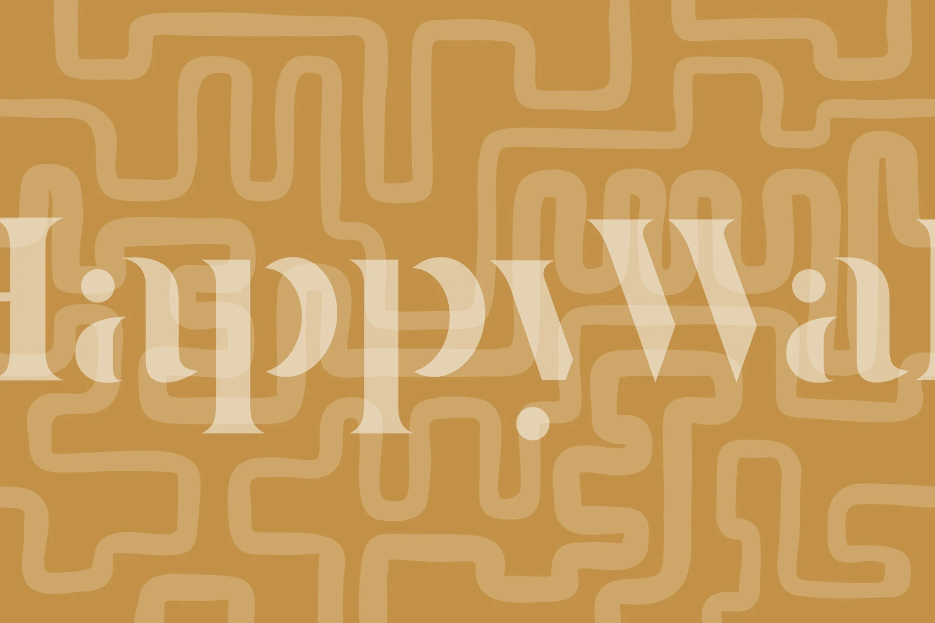 Geometric curved lines in mustard and beige wallpaper