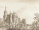 Antique Castle Landscape in Sepia
