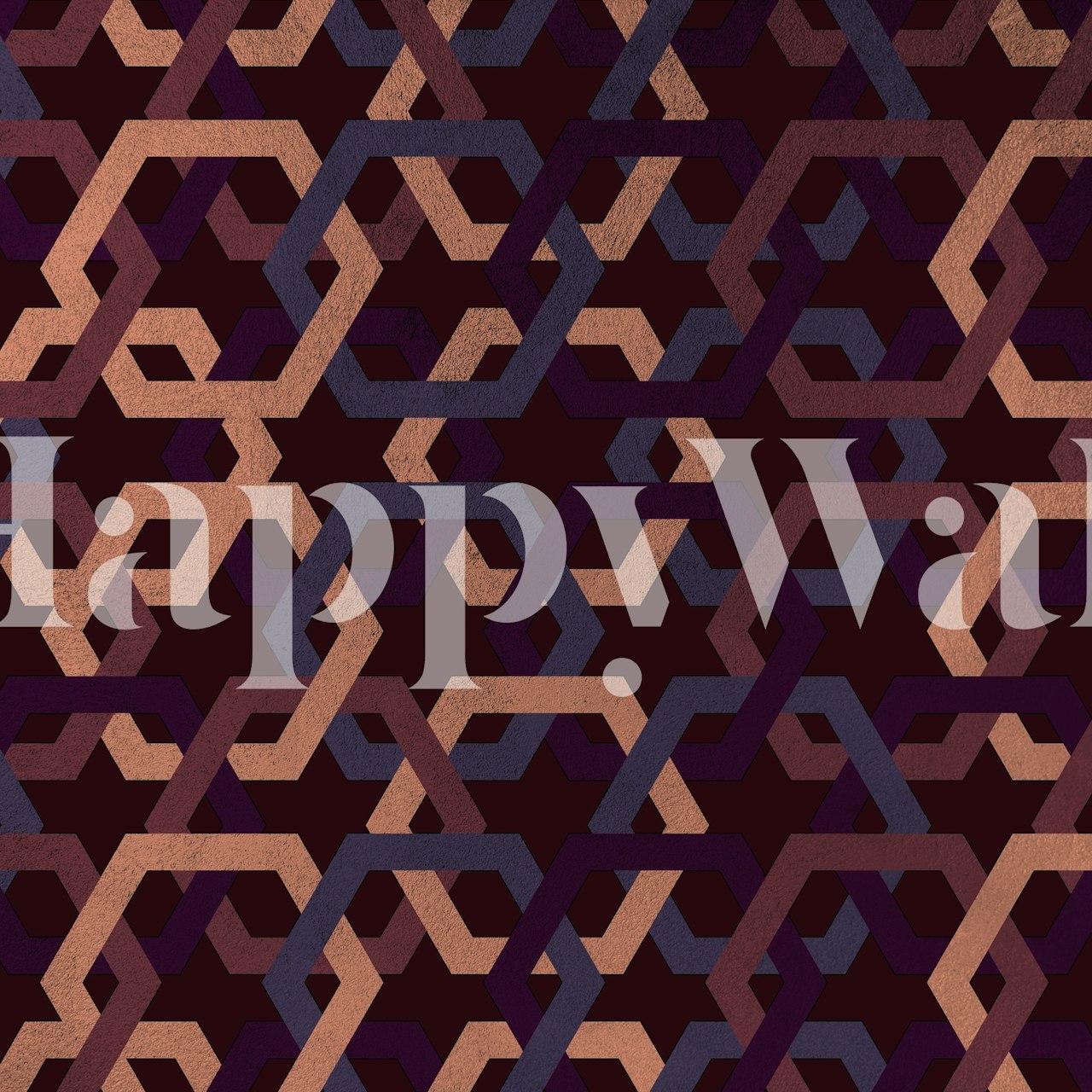 Modern geometric hexagon patterns in dark colors with metallic accents wallpaper