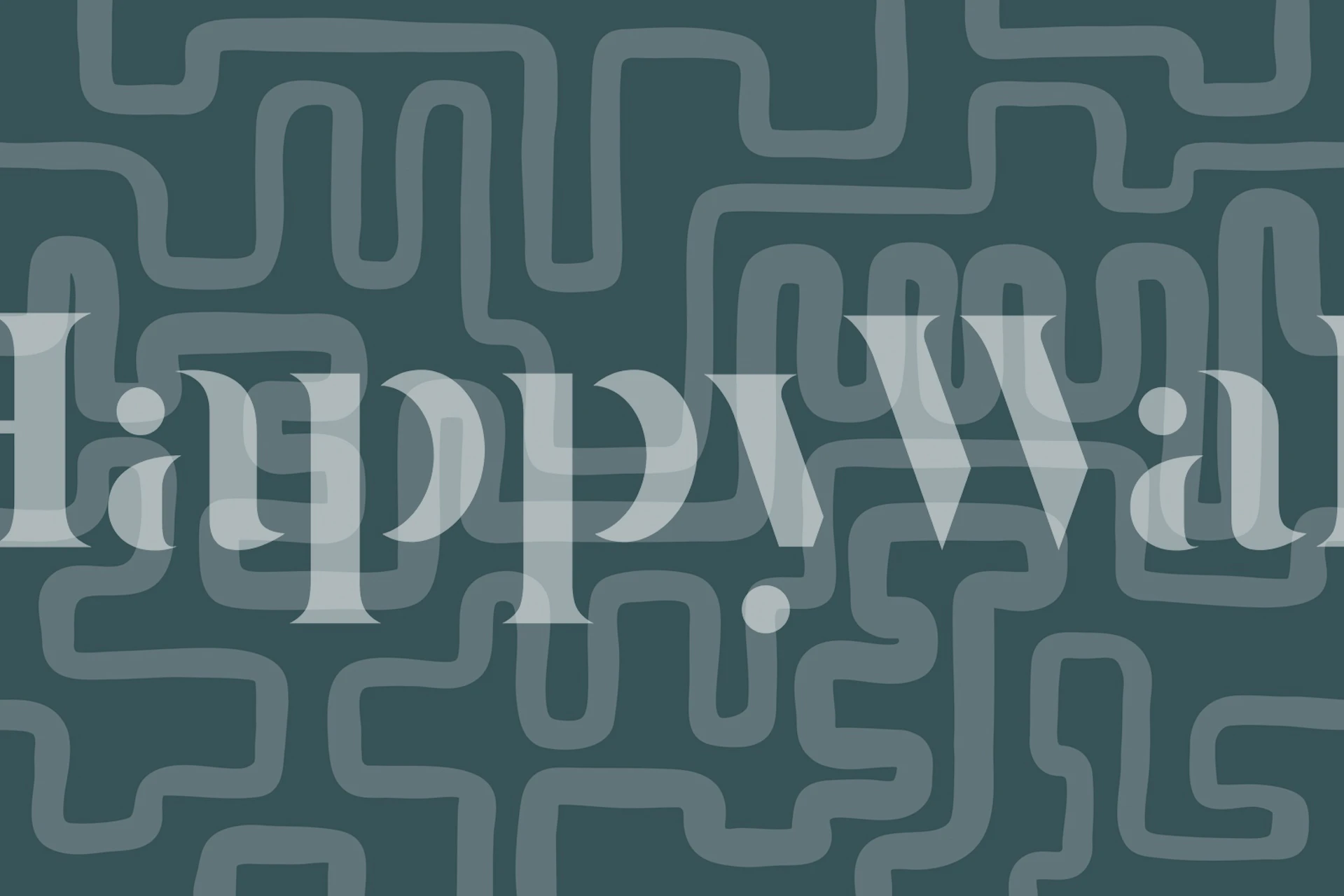 Curved lines in teal and light gray wallpaper