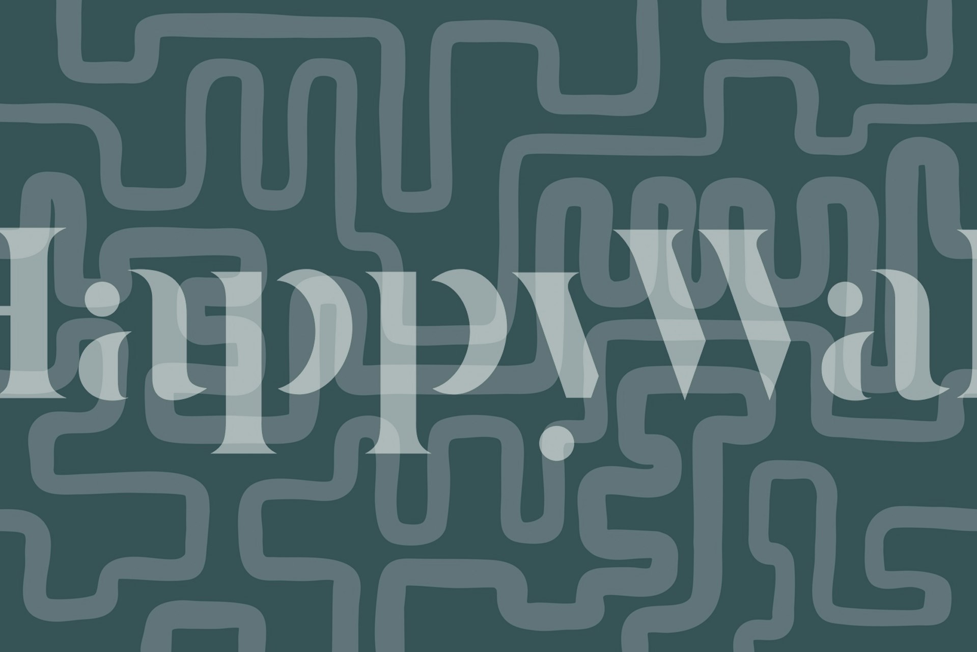 Curved lines in teal and light gray wallpaper