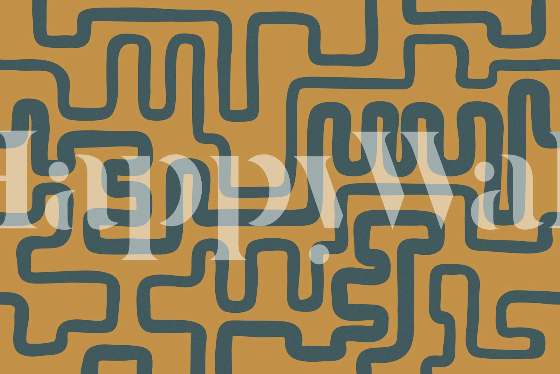 Curved Lines Petrol wallpaper in a room setting