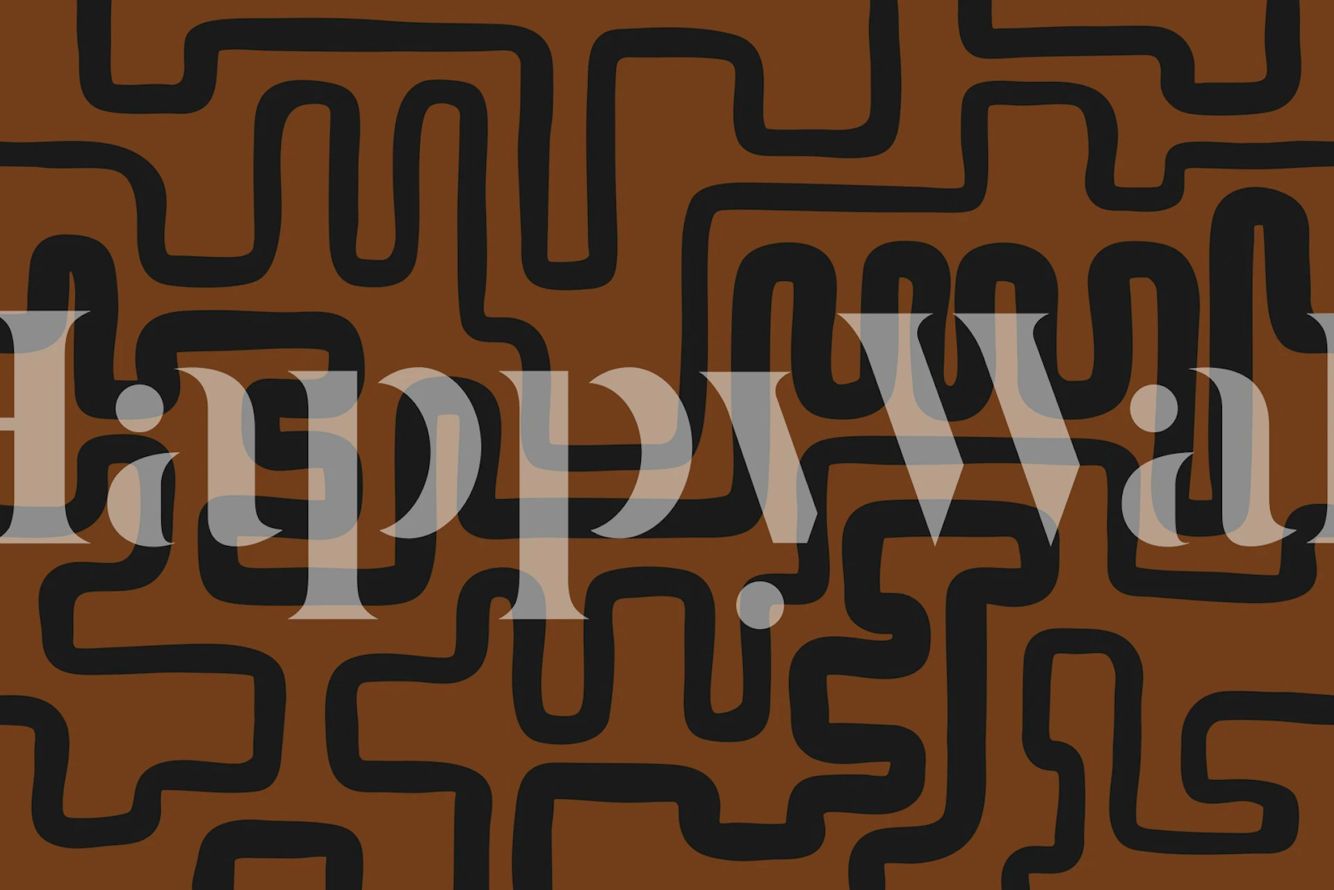 Curved Lines Chocolate tapet i et rom