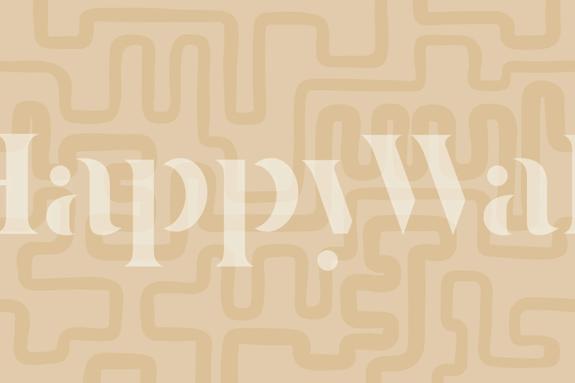 Carta da parati Curved Lines Sand in una stanza