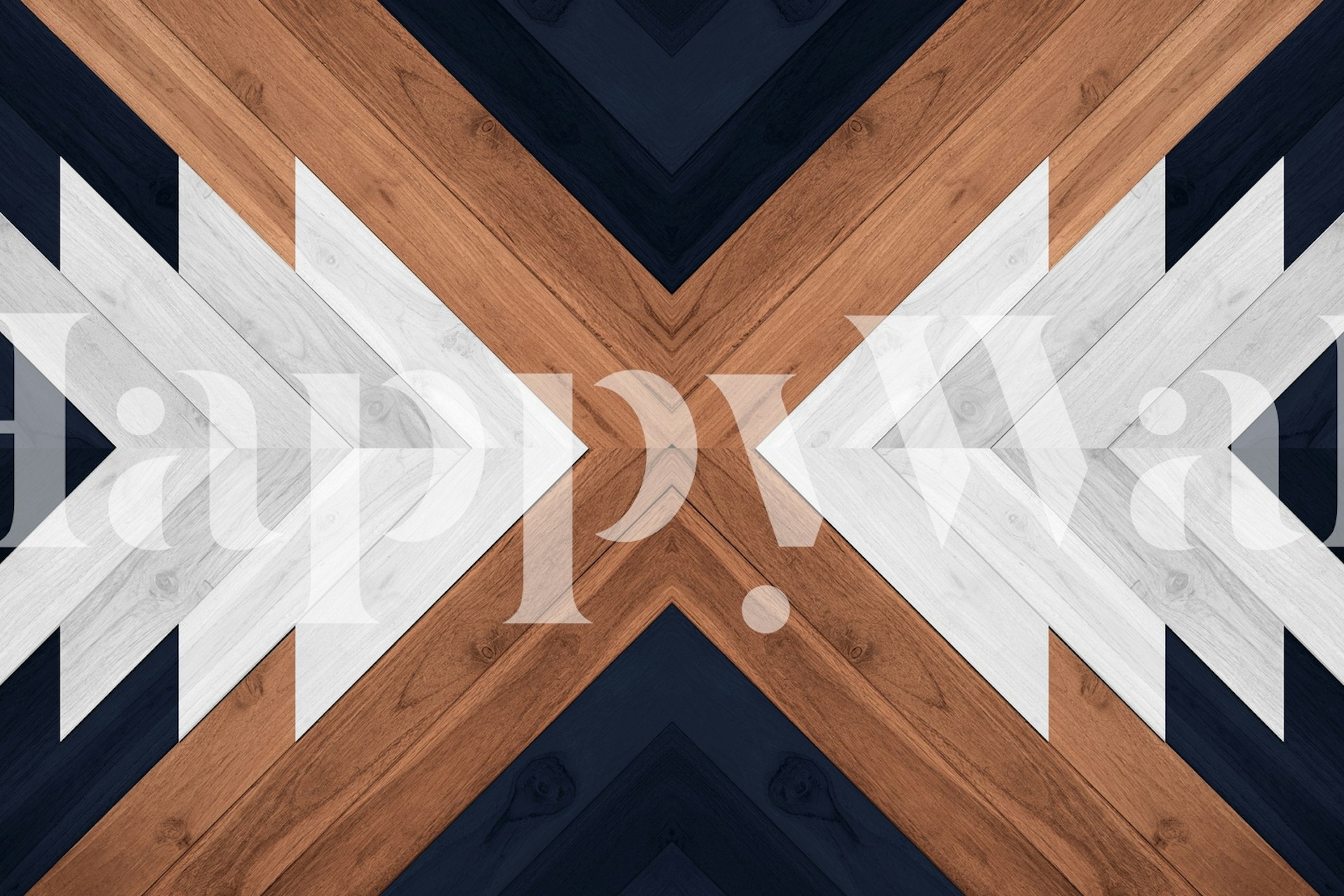 Γεωμετρικό σχέδιο τοίχου από ξύλινες σανίδες