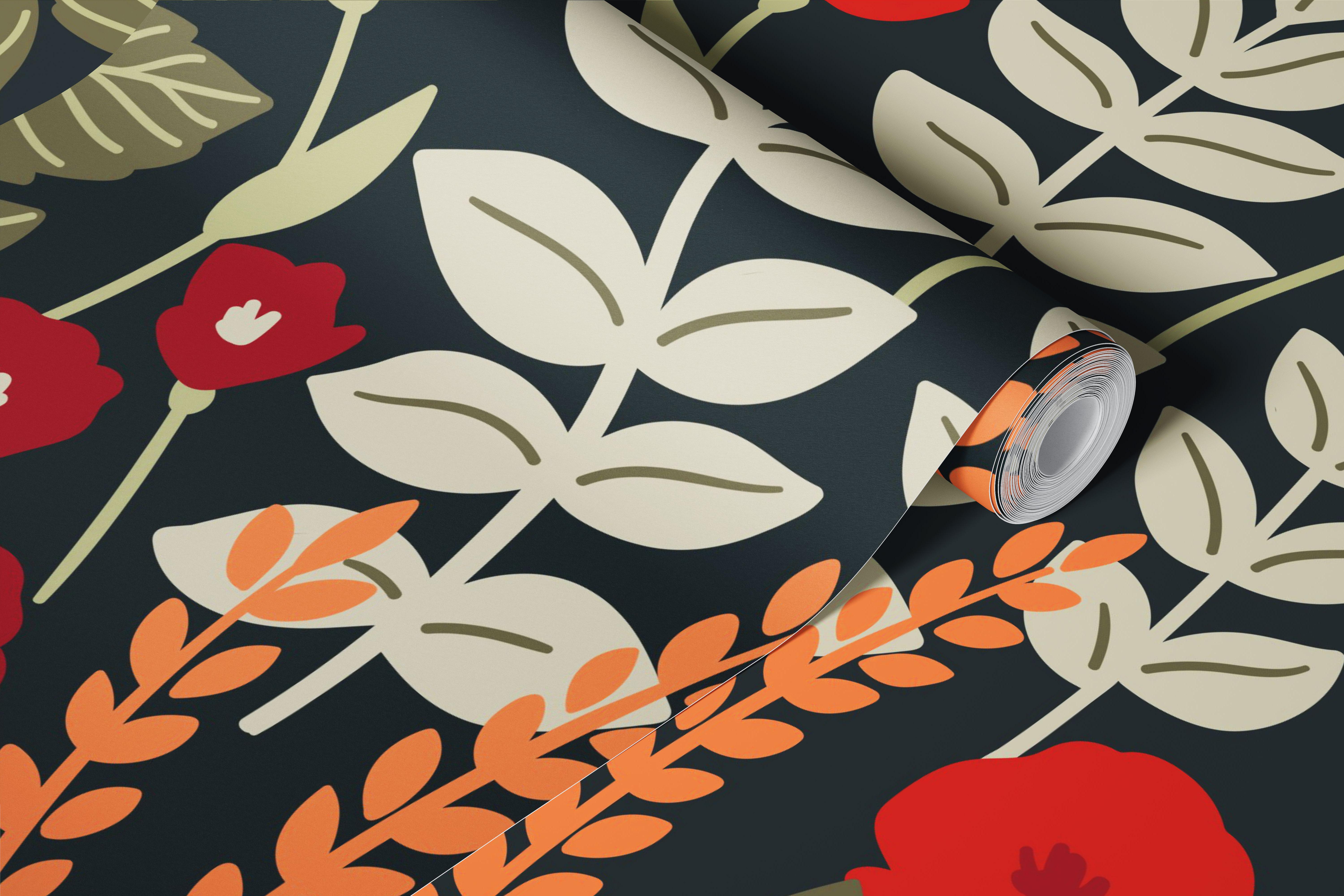 Dark aesthetic roses tapet i et rum