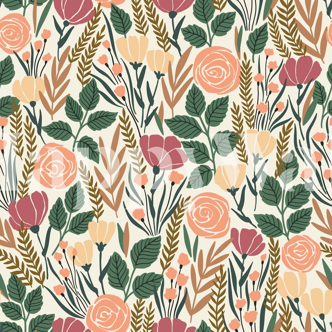 Tapeta Wild Flowers v interiéru